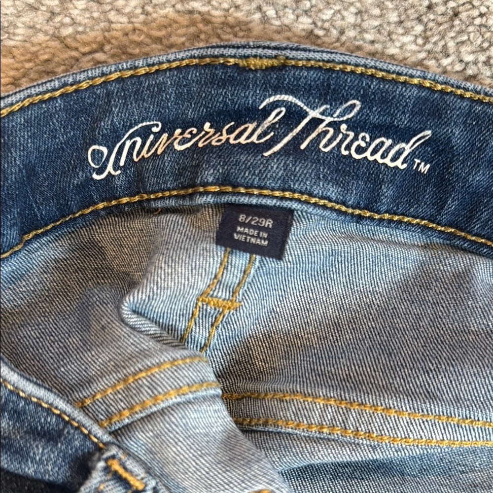 Universal Thread Blue Denim Button-Fly Shorts - Picture 2 of 4